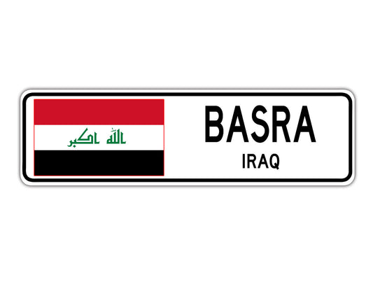 Basra Iraq Country City Flag Aluminum Metal Sign