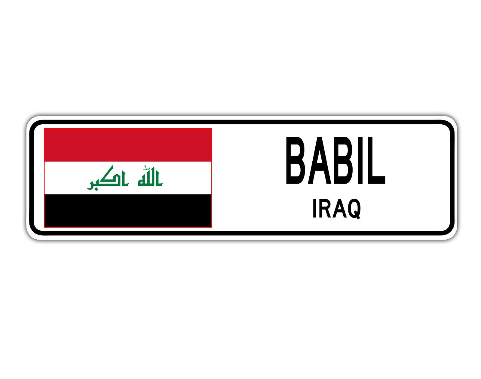 Babil Iraq Country City Flag Aluminum Sign – Sign Fever
