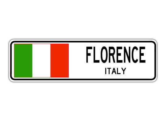 Florence Italy Country City Flag Aluminum Metal Sign