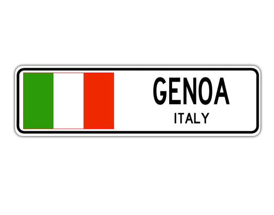 Genoa Italy Country City Flag Aluminum Metal Sign