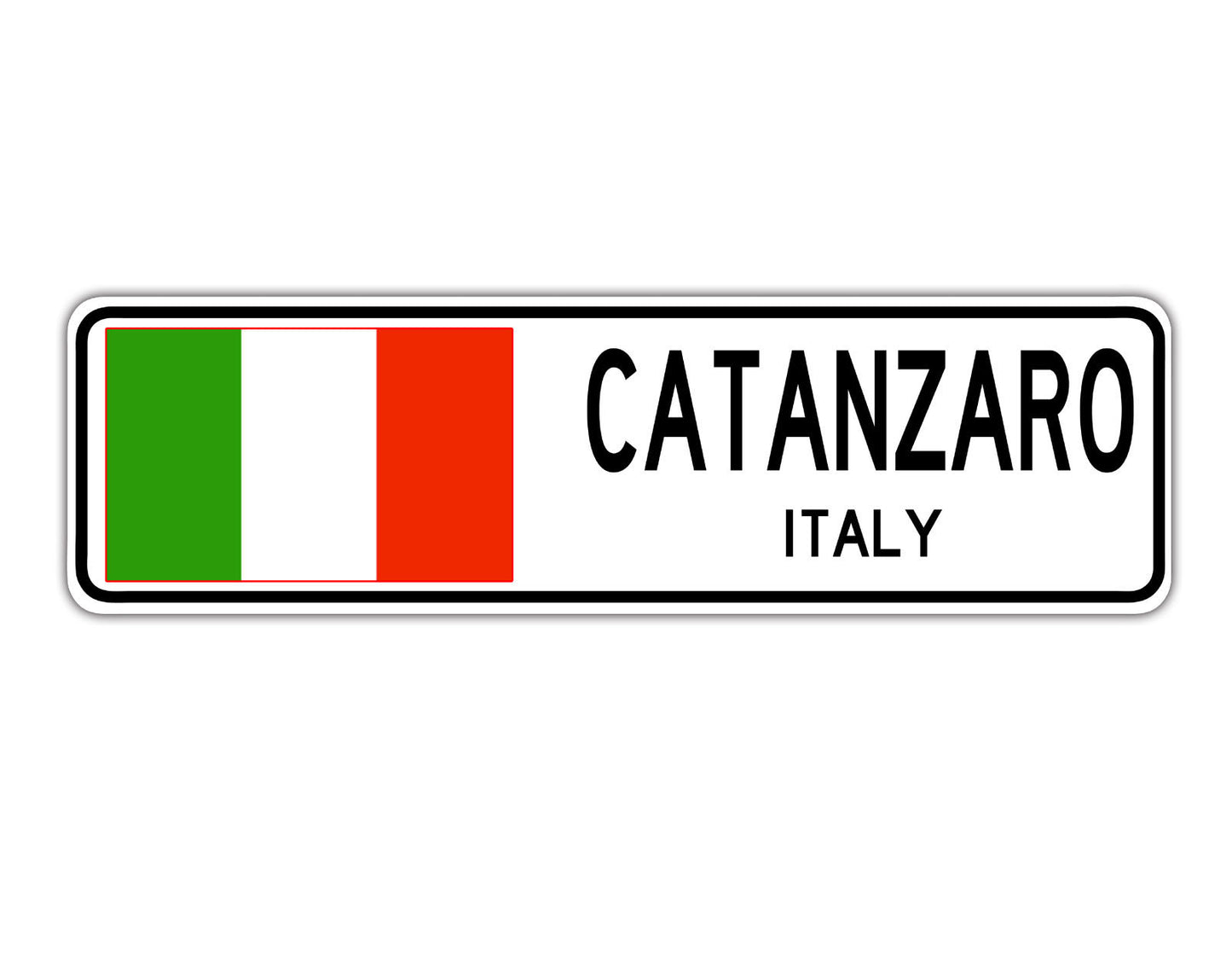 Catanzaro Italy Country City Flag Aluminum Metal Sign