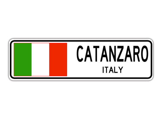 Catanzaro Italy Country City Flag Aluminum Metal Sign
