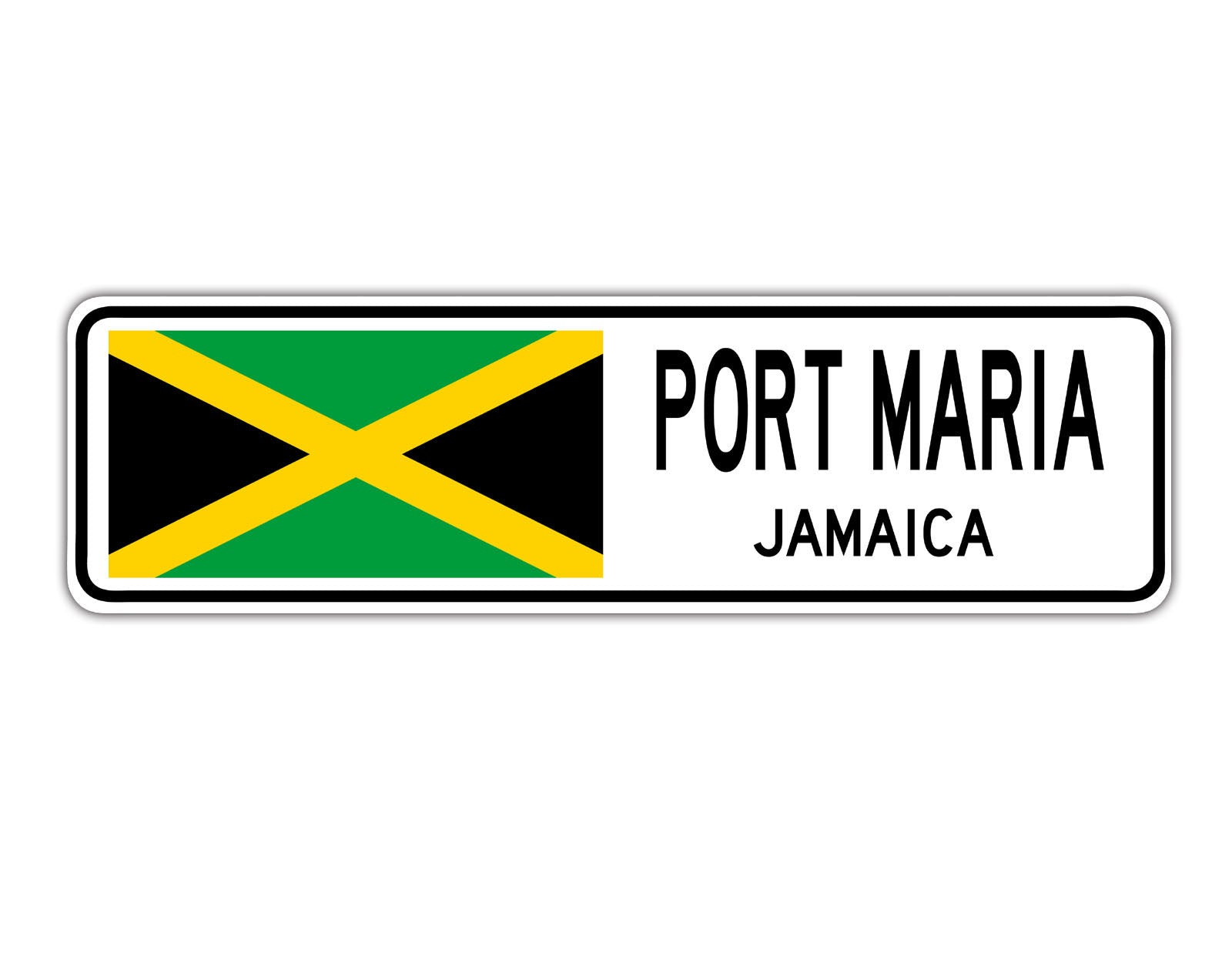 Port Maria Jamaica Country City Flag Aluminum Metal Sign