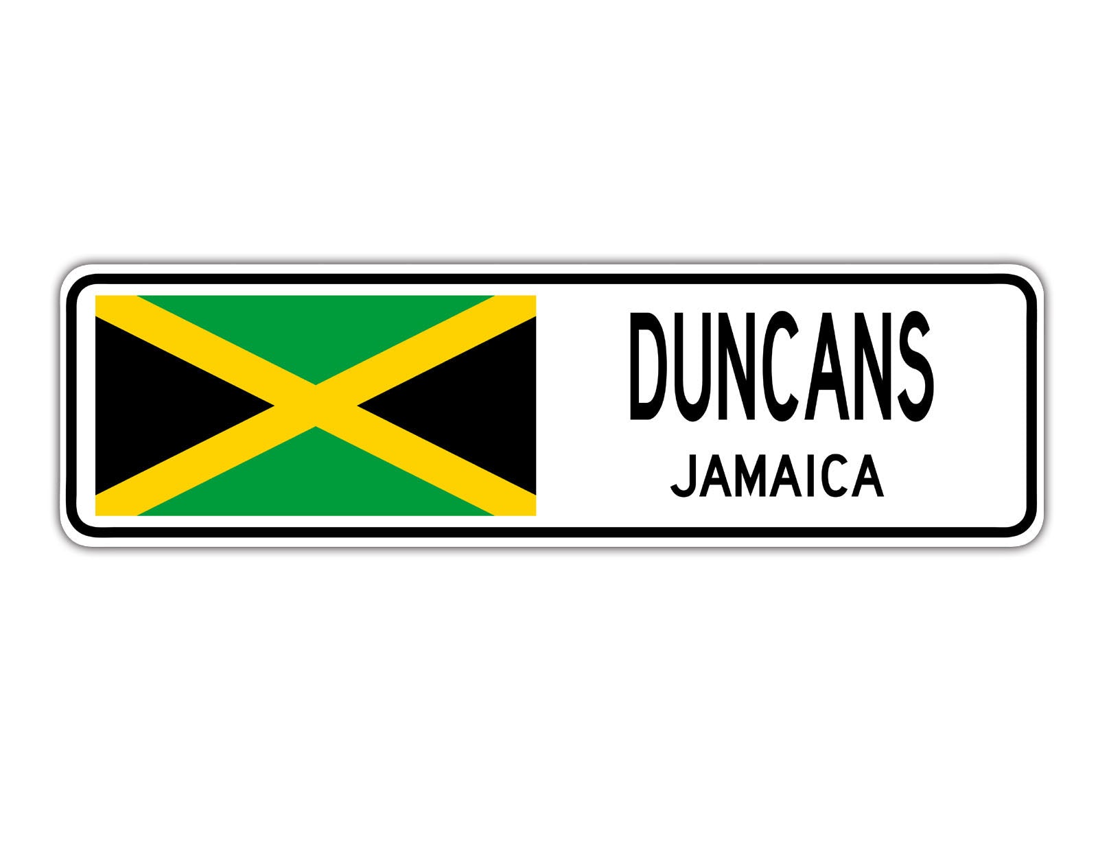 Duncans Jamaica Country City Flag Aluminum Metal Sign