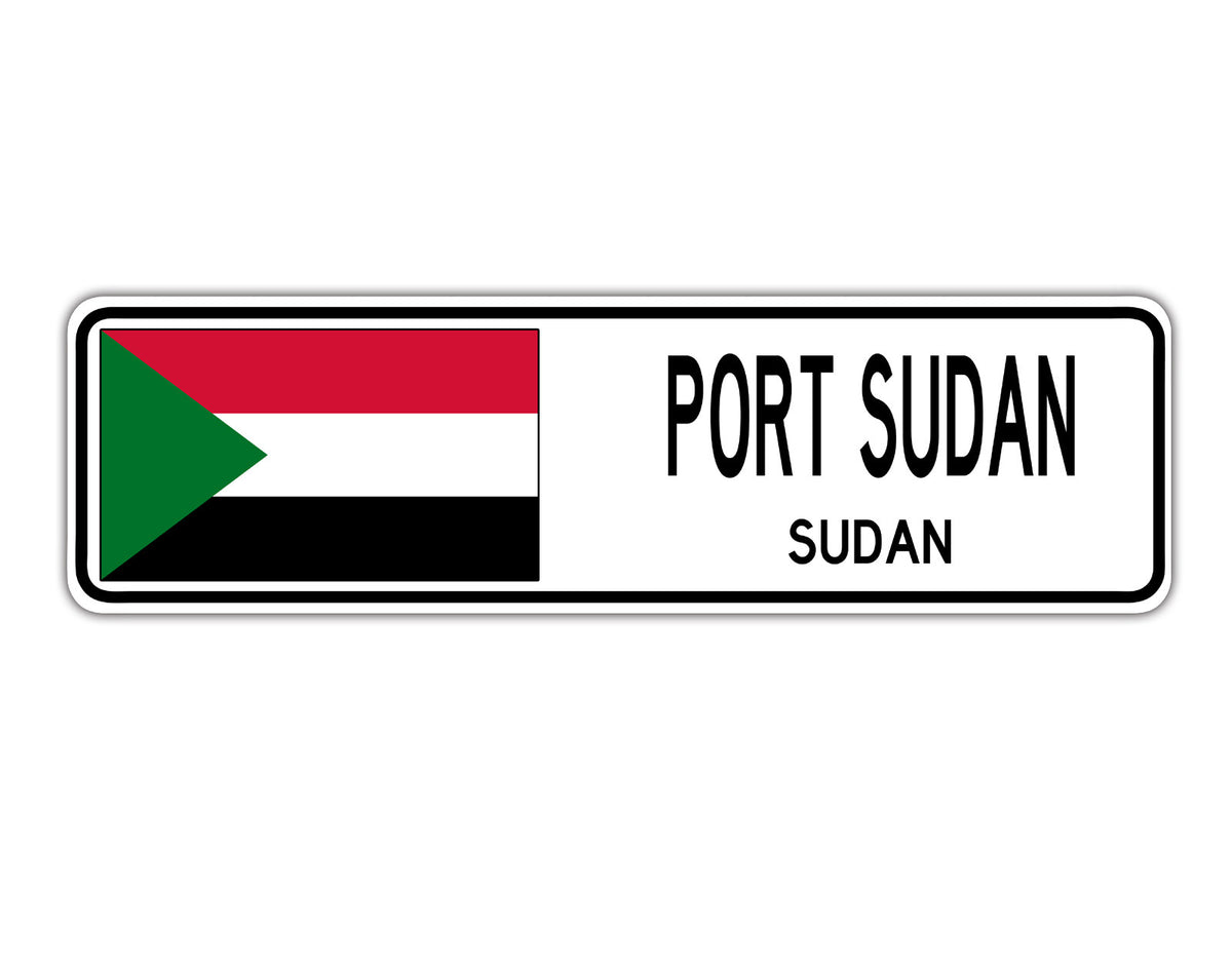 Port Sudan Sudan Country City Flag Aluminum Sign – Sign Fever