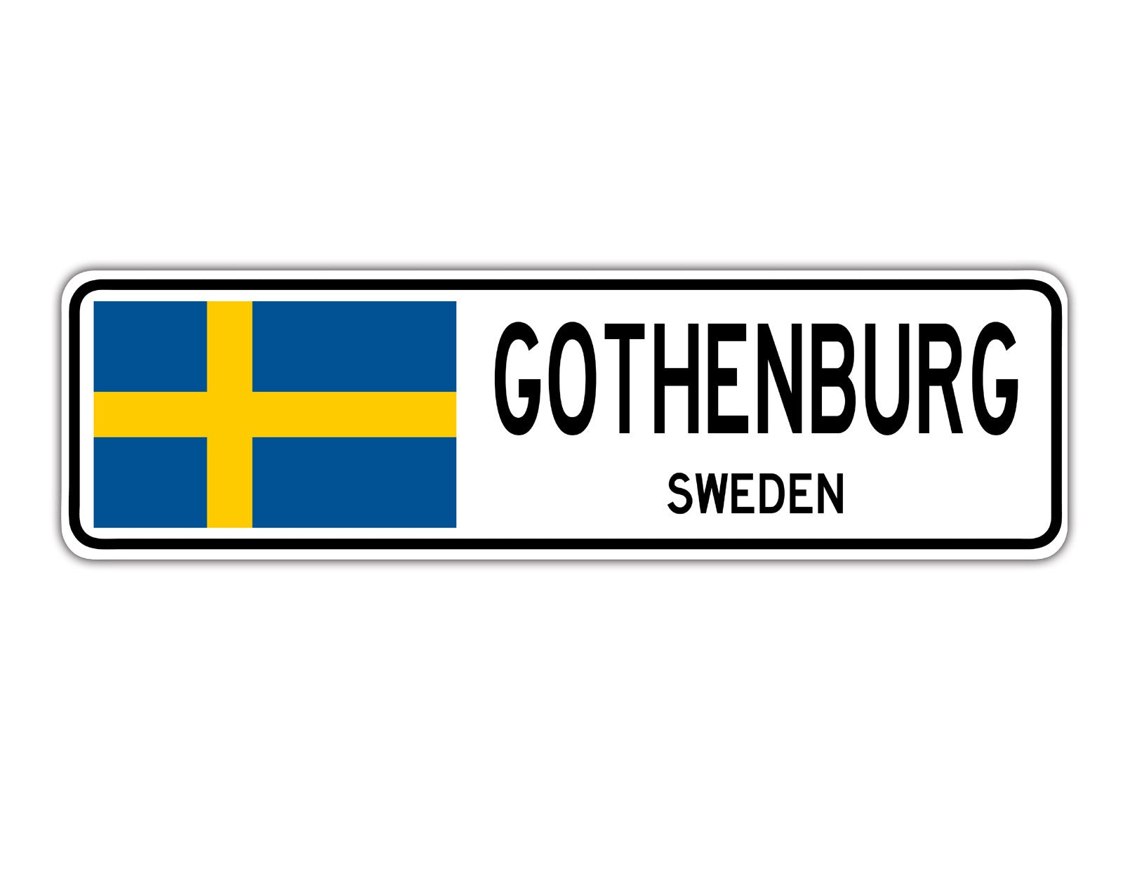 Gothenburg Sweden Country City Flag Aluminum Metal Sign