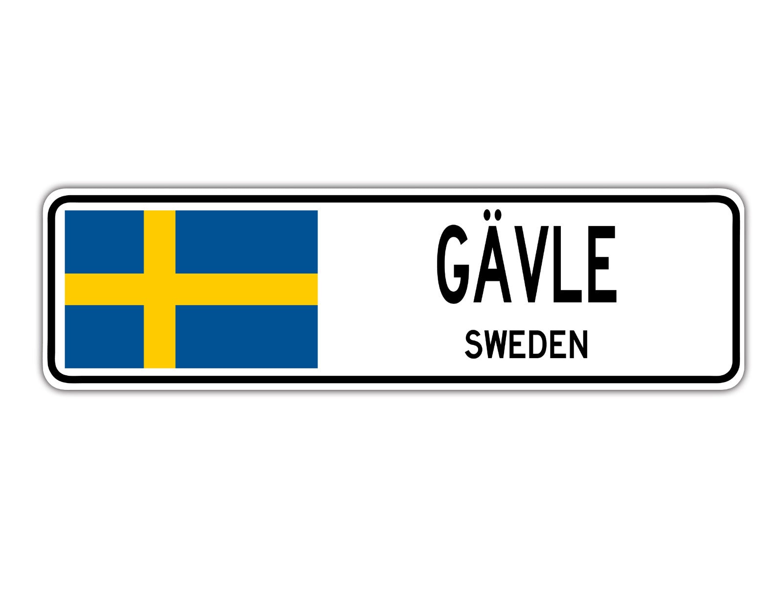 Gavle Sweden Country City Flag Aluminum Metal Sign