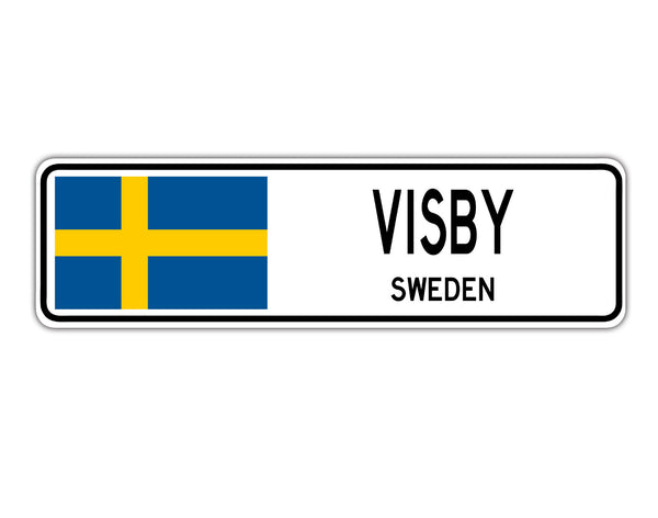 Visby Sweden Country City Flag Aluminum Sign - Sign Fever