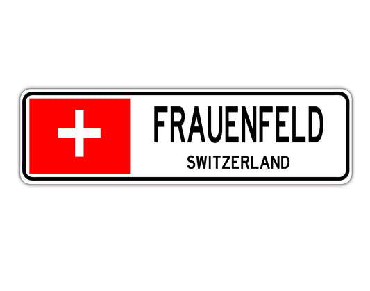 Frauenfeld Switzerland Country City Flag Aluminum Metal Sign