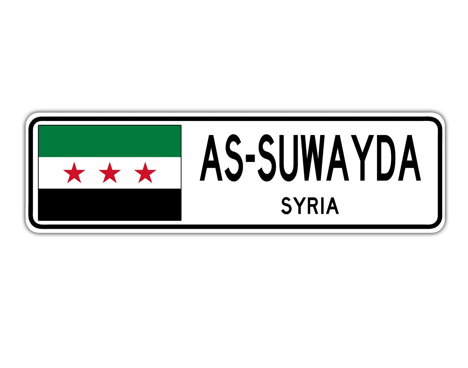 As-Suwayd Syria Country City Flag Aluminum Sign – Sign Fever
