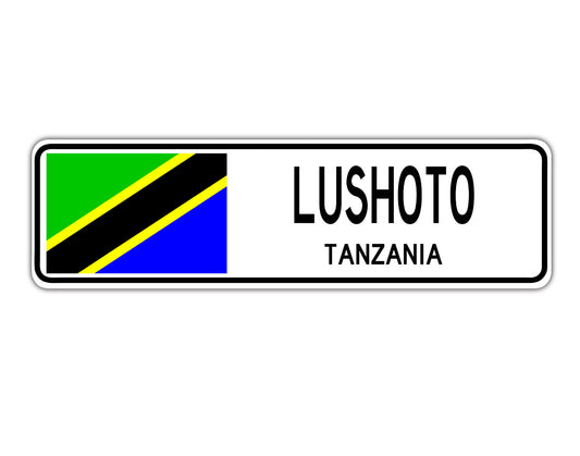 Lushoto Tanzania Country City Flag Aluminum Metal Sign