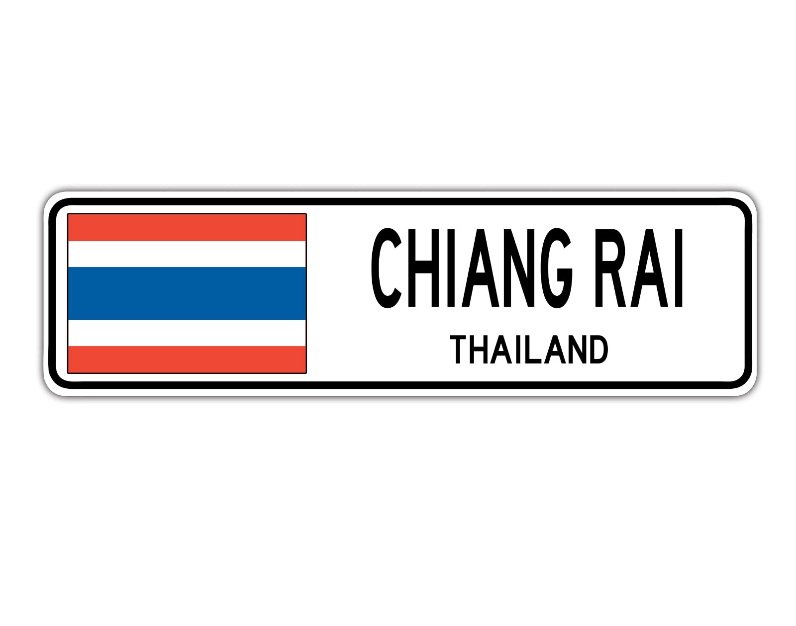 Chiang Rai Thailand Country City Flag Aluminum Metal Sign