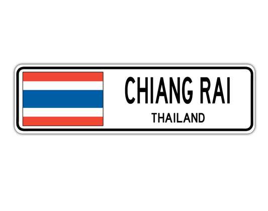Chiang Rai Thailand Country City Flag Aluminum Metal Sign