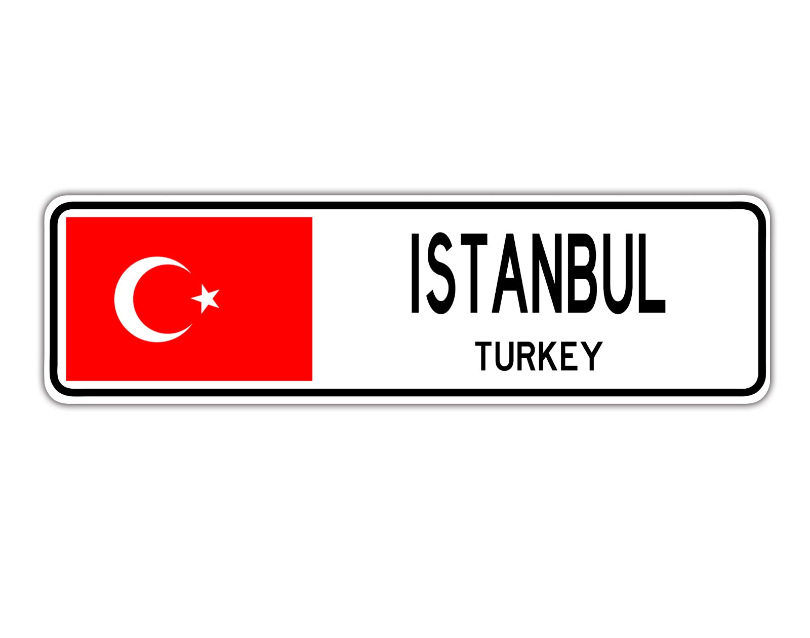 Istanbul Turkey Country City Flag Aluminum Metal Sign