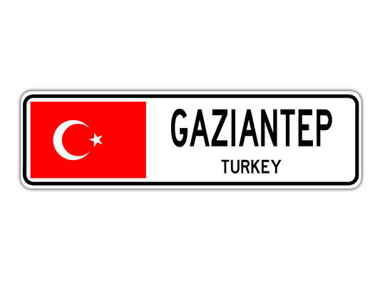 Gaziantep Turkey Country Flag Aluminum Metal Sign