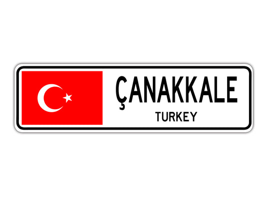 Canakkale Turkey Country City Flag Aluminum Metal Sign