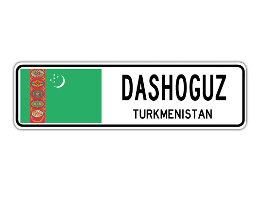 Dashoguz Turkmenistan Country City Flag Aluminum Metal Sign