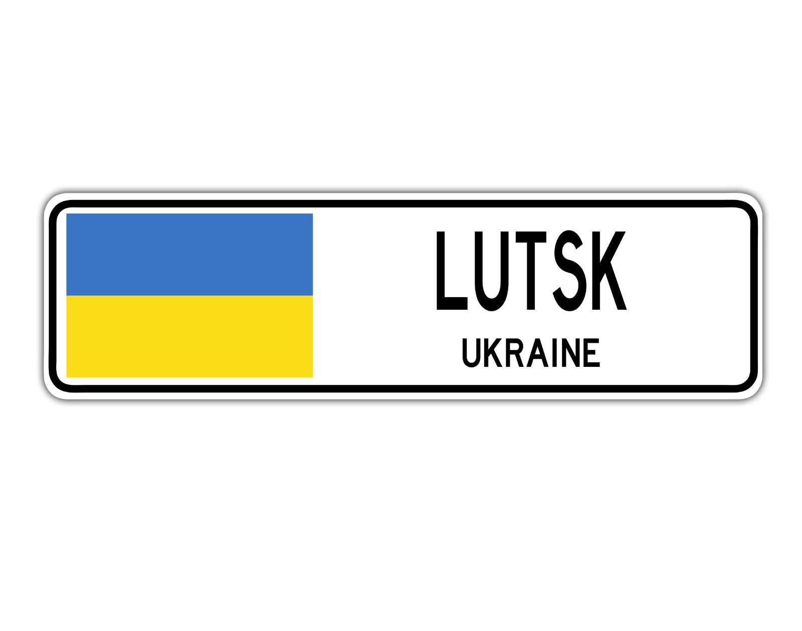 Lutsk Ukraine Country City Flag Aluminum Metal Sign