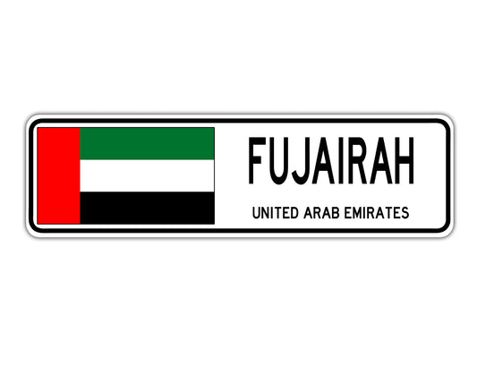 Fujairah United Arab Emirates Country City Flag Aluminum Metal Sign
