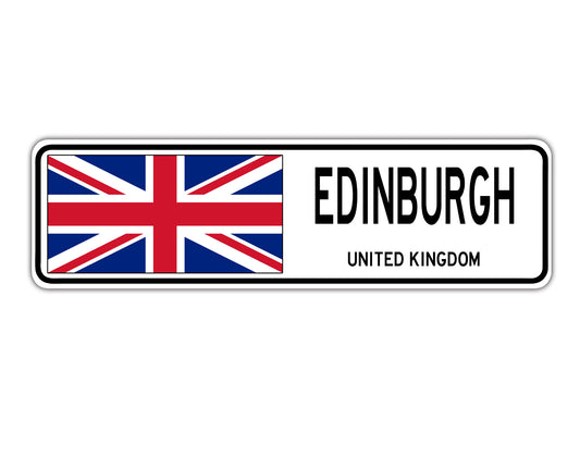 Edinburgh United Kingdom Country City Flag Aluminum Metal Sign