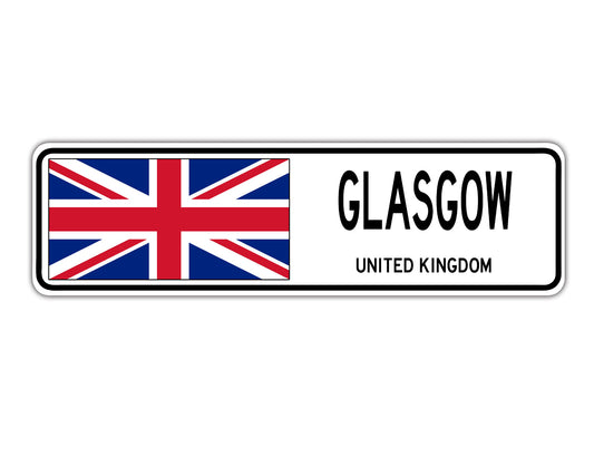 Glasgow United Kingdom Country City Flag Aluminum Metal Sign