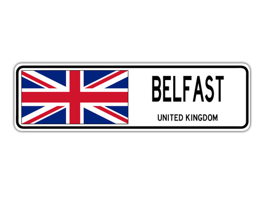 Belfast United Kingdom Country City Flag Aluminum Metal Sign