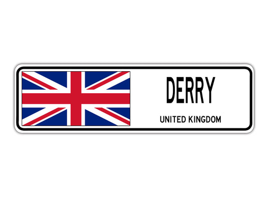 Derry United Kingdom Country City Flag Aluminum Metal Sign