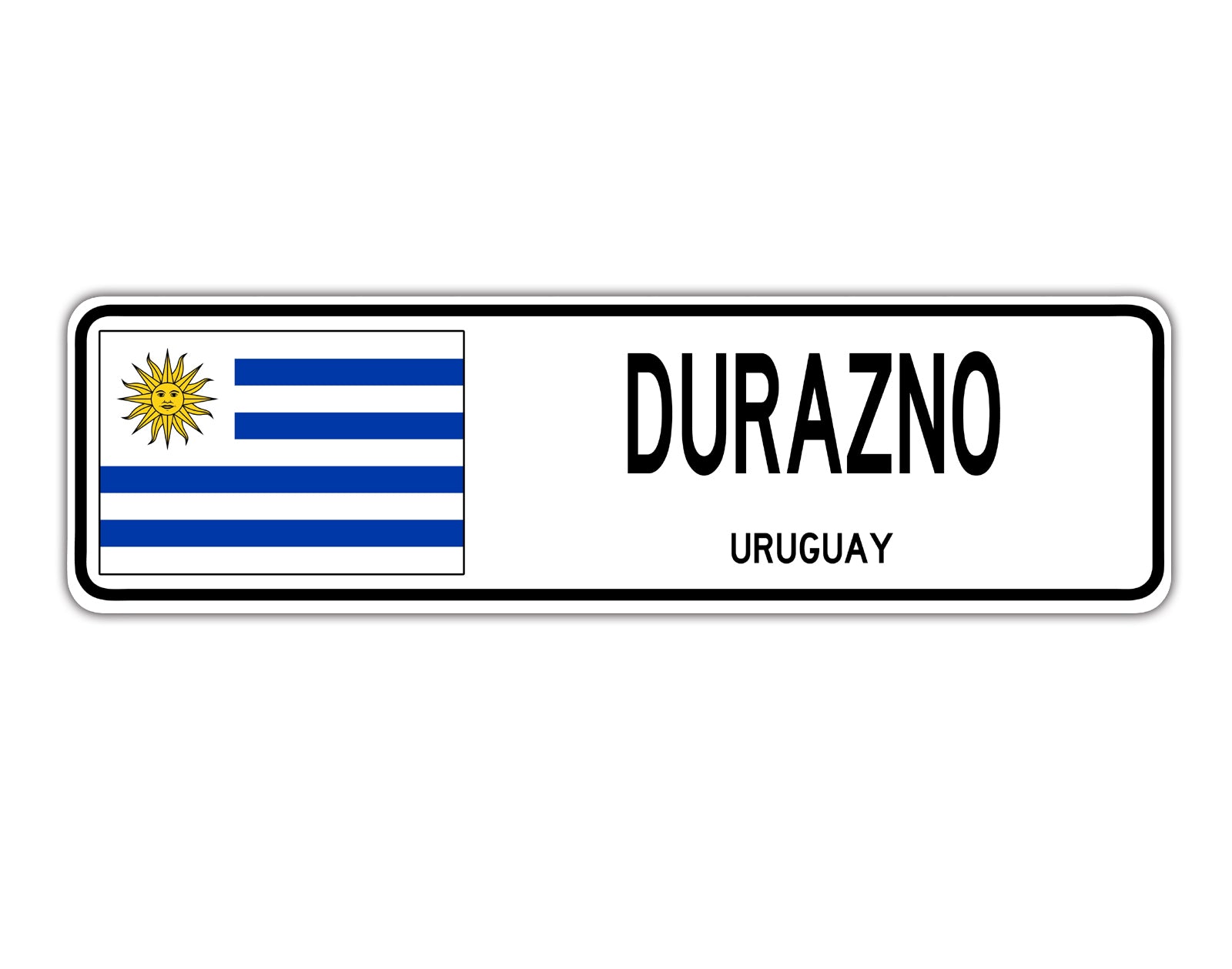 Durazno Uruguay Country City Flag Aluminum Metal Sign