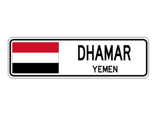 Dhamar Yemen Country City Flag Aluminum Metal Sign