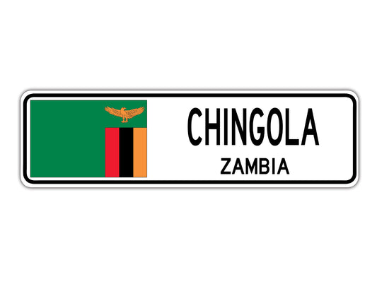 Chingola Zambia Country City Flag Aluminum Metal Sign