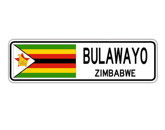 Bulawayo Zimbabwe Country City Flag Aluminum Metal Sign