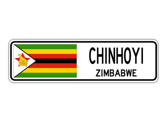 Chinhoyi Zimbabwe Country City Flag Aluminum Metal Sign