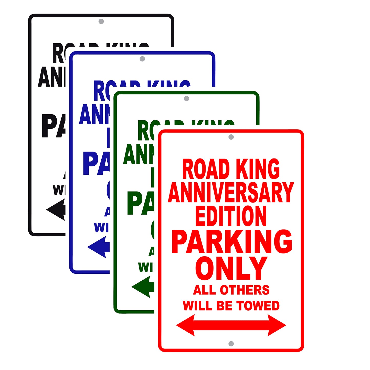 Road King Anniversary Edition Parking Only All Others Will Be Towed Aluminum Metal Sign