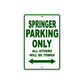 Springer Bike Parking Only All Others Will Be Towed Aluminum Metal Sign