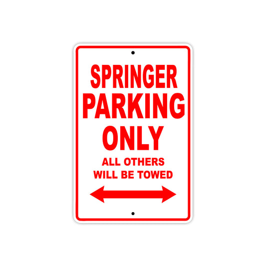 Springer Bike Parking Only All Others Will Be Towed Aluminum Metal Sign