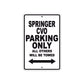 Springer CVO Bike Parking Only All Others Will Be Towed Aluminum Metal Sign