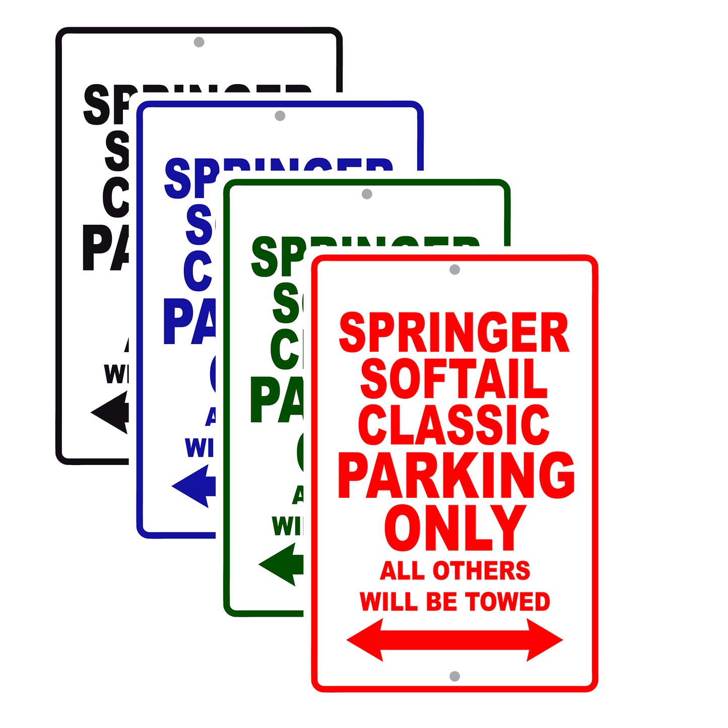 Springer Softail Classic Bike Parking Only All Others Will Be Towed Aluminum Metal Sign