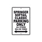 Springer Softail Classic Bike Parking Only All Others Will Be Towed Aluminum Metal Sign