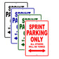 Sprint Motorcycle Bike Parking Only All Others Will Be Towed Aluminum Metal Sign