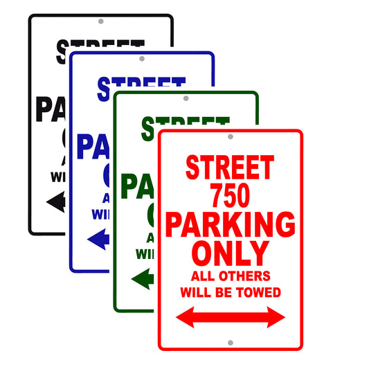 Street 750 Motorcycle Bike Parking Only All Others Will Be Towed Aluminum Metal Sign
