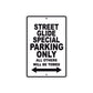 Street Glide Special Motorcycle Bike Parking Only All Others Will Be Towed Aluminum Metal Sign