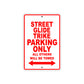 Street Glide Trike Motorcycle Bike Parking Only All Others Will Be Towed Aluminum Metal Sign