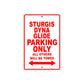 Sturgis Dyna Glide Motorcycle Bike Parking Only All Others Will Be Towed Aluminum Metal Sign