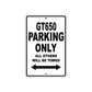 GT650 Motorcycle Bike Parking Only All Others Will Be Towed Aluminum Metal Sign