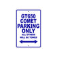 GT650 Comet Motorcycle Bike Parking Only All Others Will Be Towed Aluminum Metal Sign