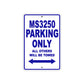 MS3250 Motorcycle Bike Parking Only All Others Will Be Towed Aluminum Metal Sign
