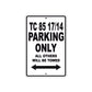 TC 85 17/14 Motorcycle Bike Parking Only All Others Will Be Towed Aluminum Metal Sign