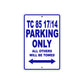 TC 85 17/14 Motorcycle Bike Parking Only All Others Will Be Towed Aluminum Metal Sign