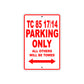 TC 85 17/14 Motorcycle Bike Parking Only All Others Will Be Towed Aluminum Metal Sign
