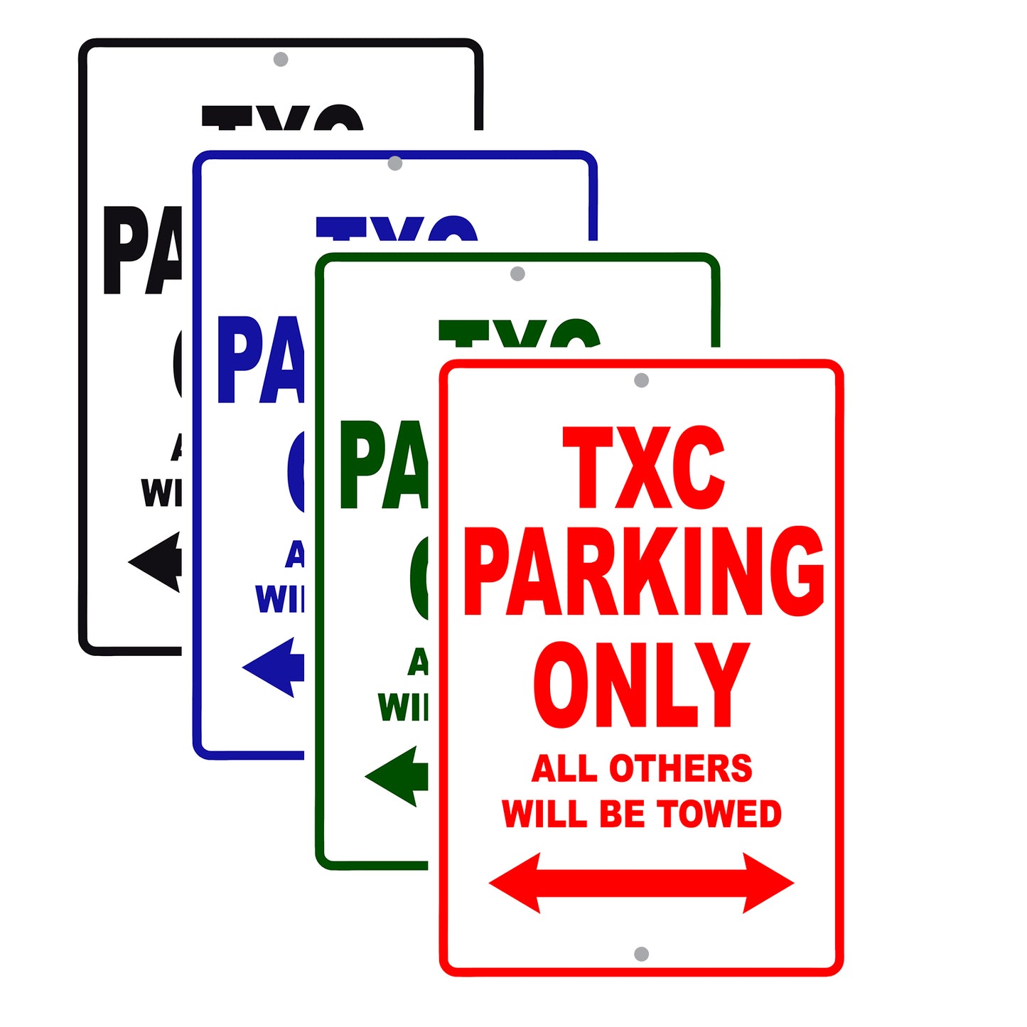 TXC Motorbike Parking Only All Others Will Be Towed Aluminum Metal Sign
